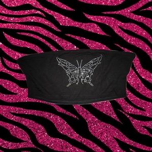 [SOLD]Rhinestone Butterfly Tube Top